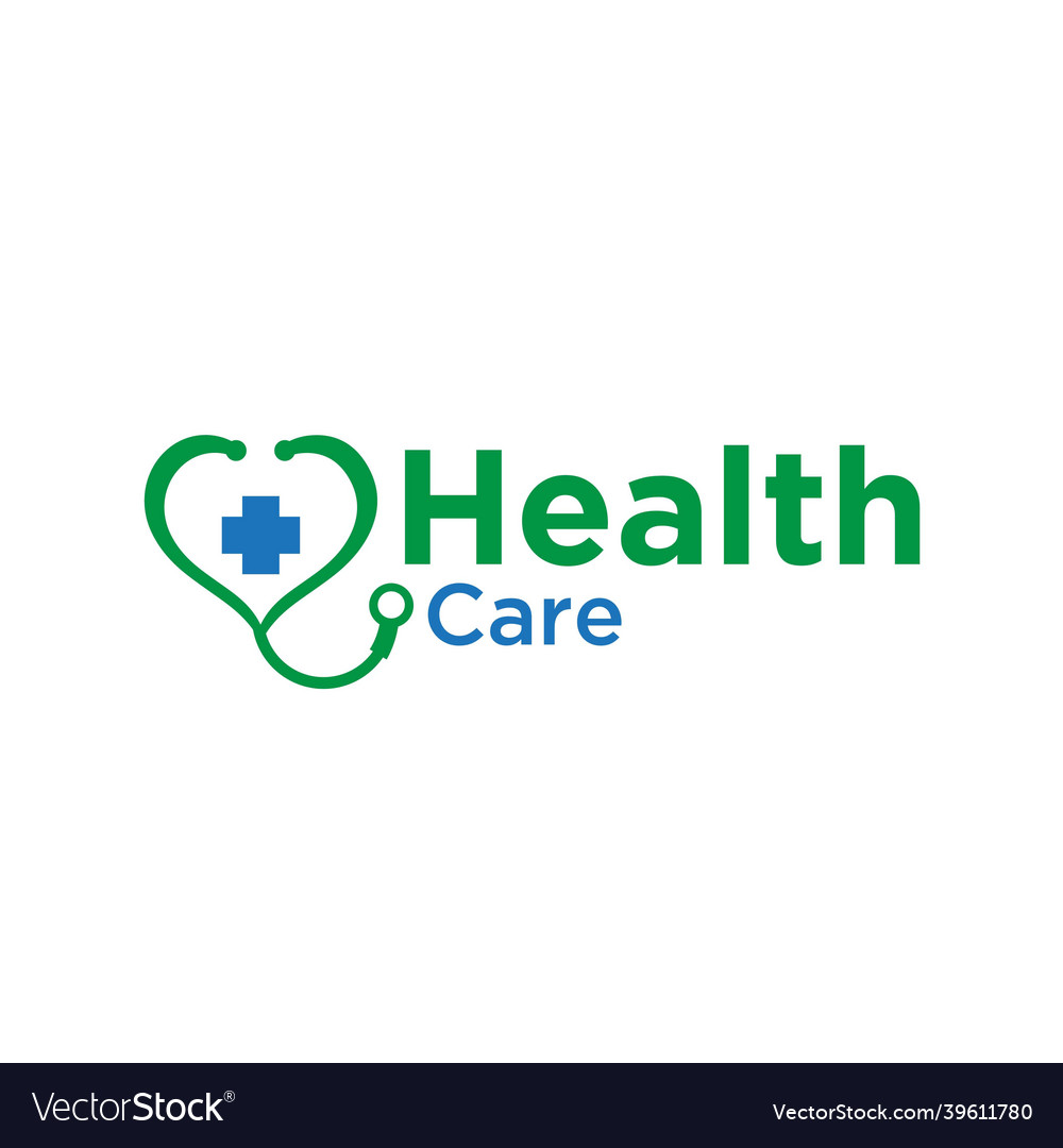 Hearth stethoscope care for medical service logo Vector Image