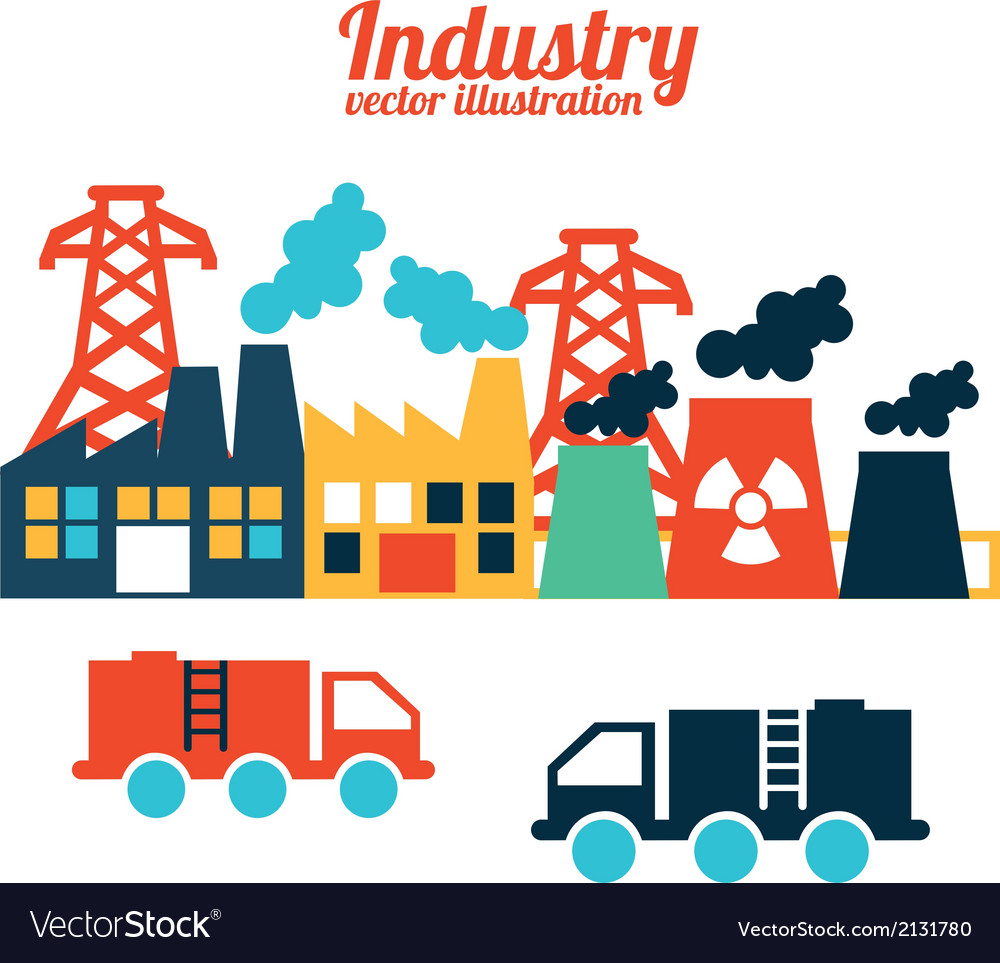 Industry design over white background