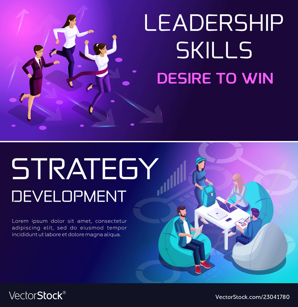 Isometrics concepts of situations and strategies vector image Isometrics concepts of situations and strategies