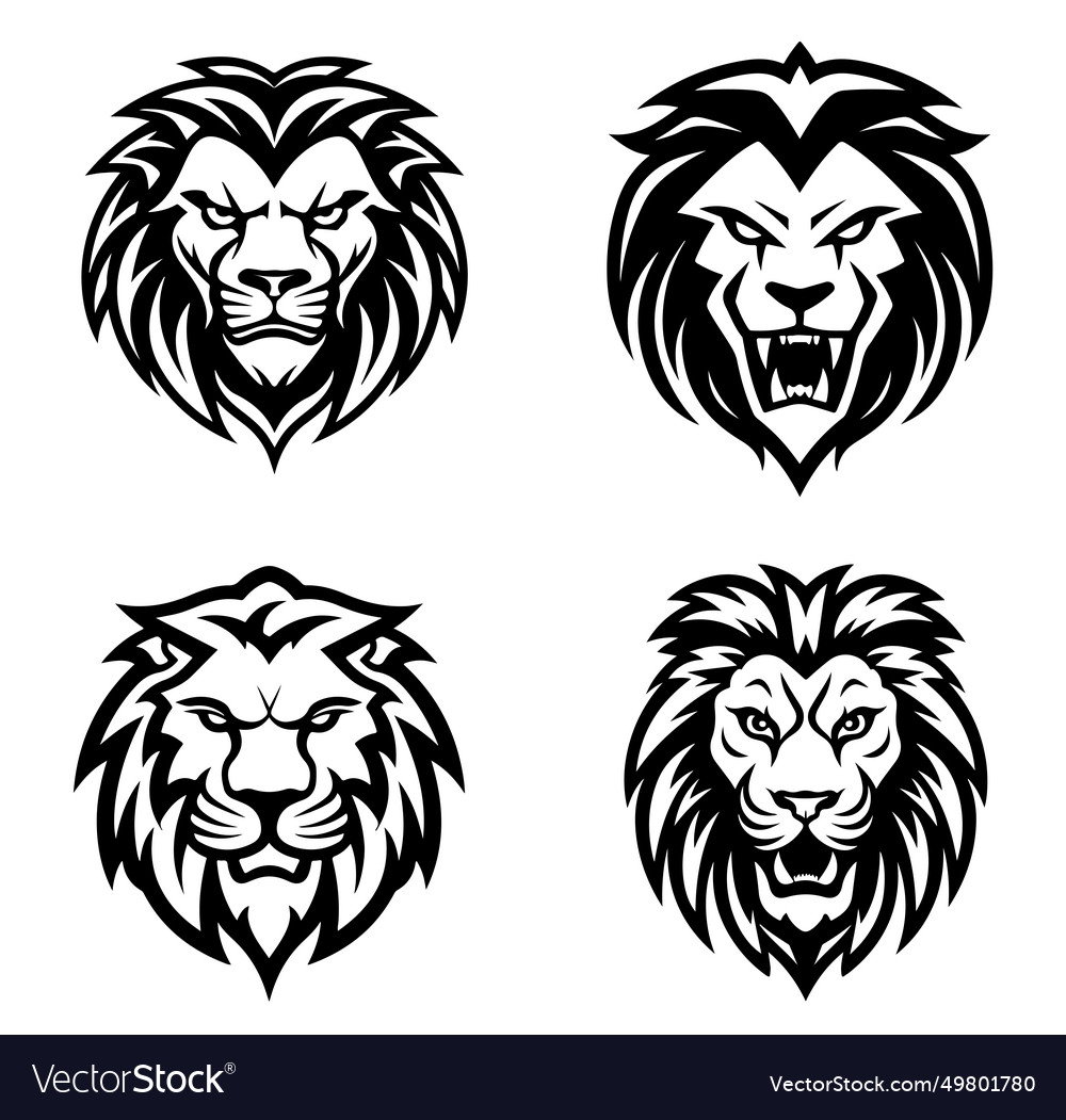 Lion head label Royalty Free Vector Image - VectorStock