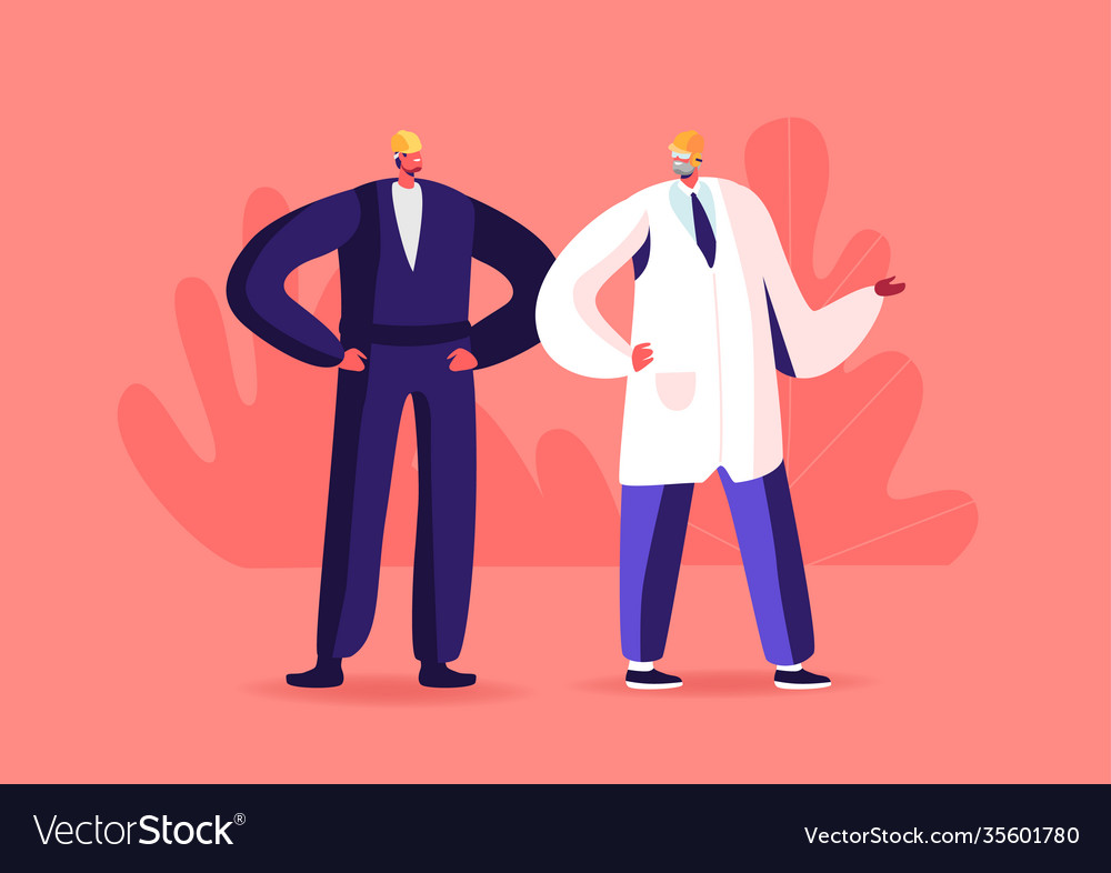 Male characters work on factory men in worker Vector Image