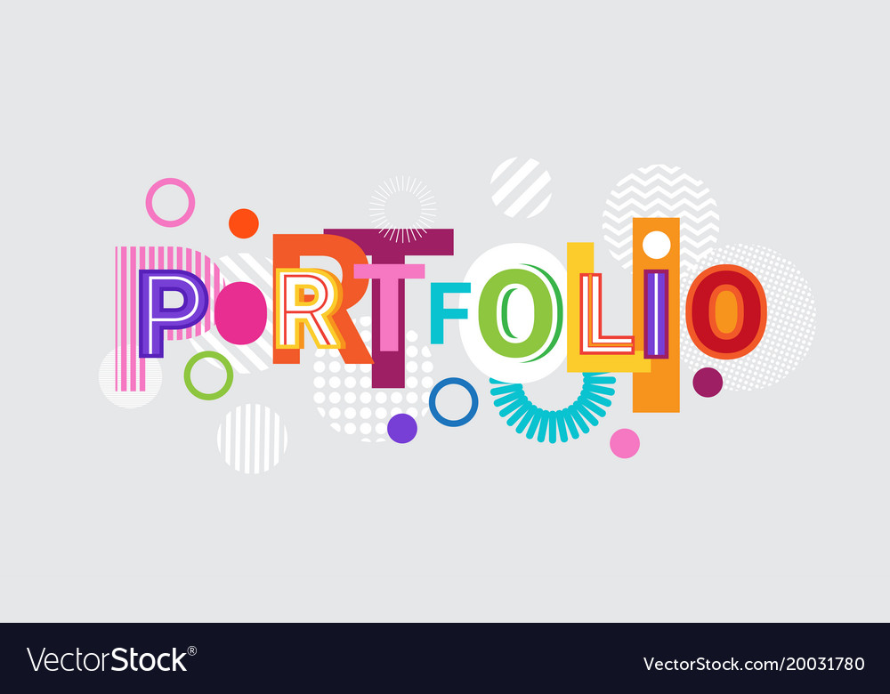 Portfolio Creative Word Over Abstract Geometric Vector Image