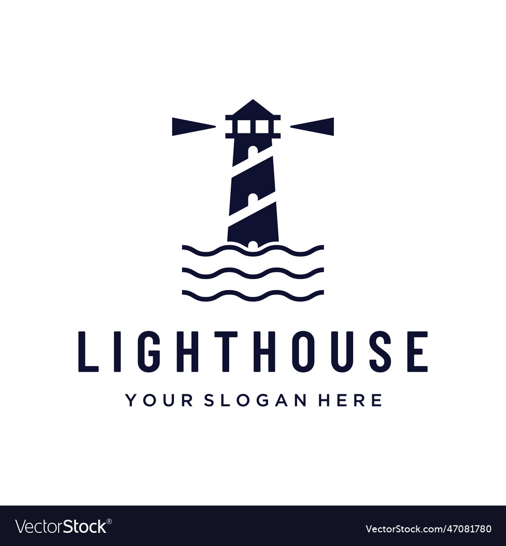 Sea lighthouse tower building creative logo Vector Image