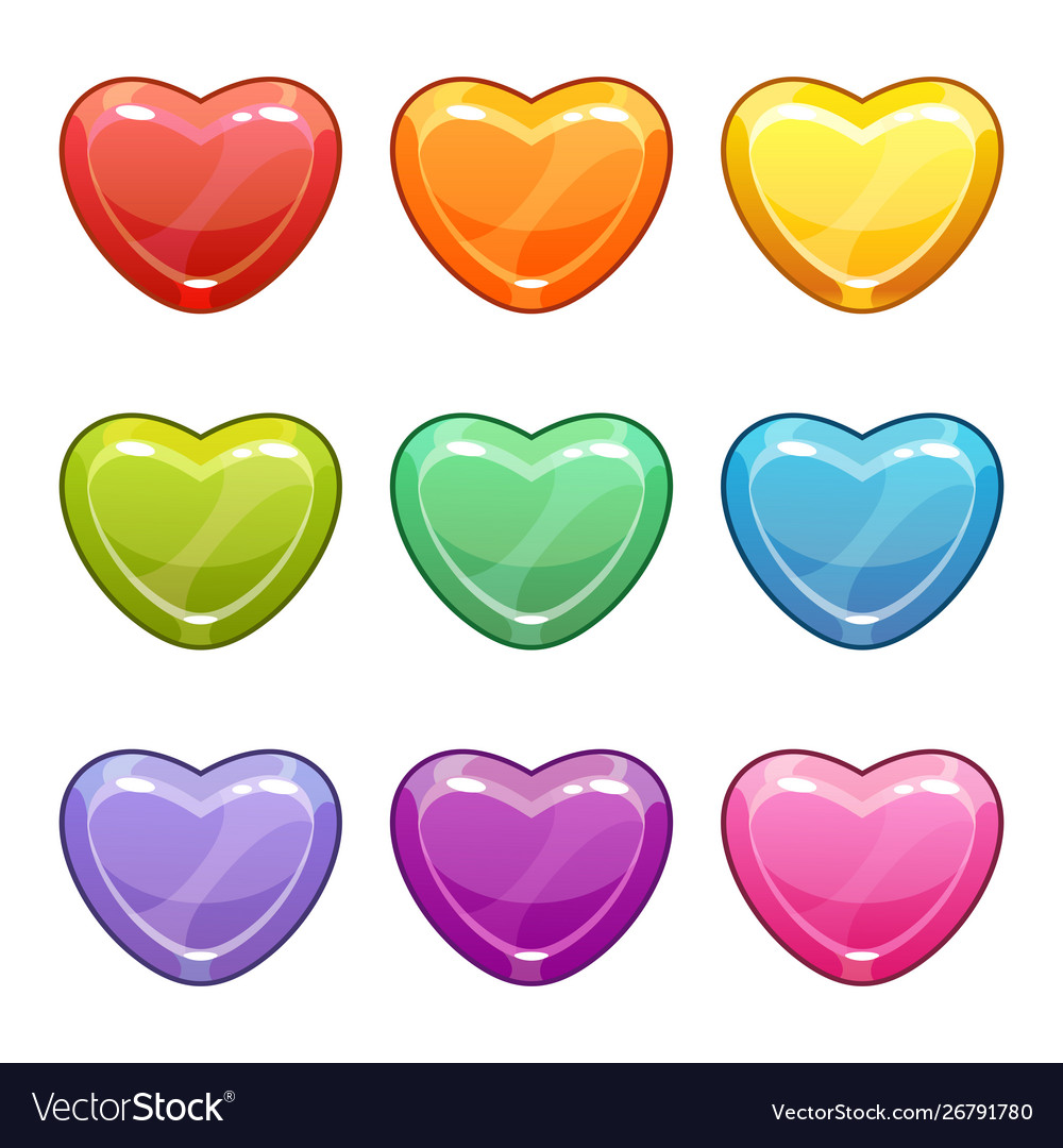 Valentines day love symbols cute cartoon Vector Image