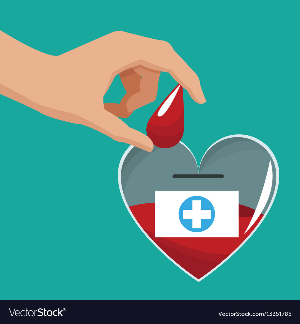 Donate Blood Hand Giving Drop Royalty Free Vector Image