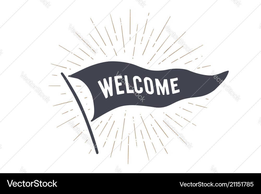 Flag Welcome Old School Flag Banner Royalty Free Vector