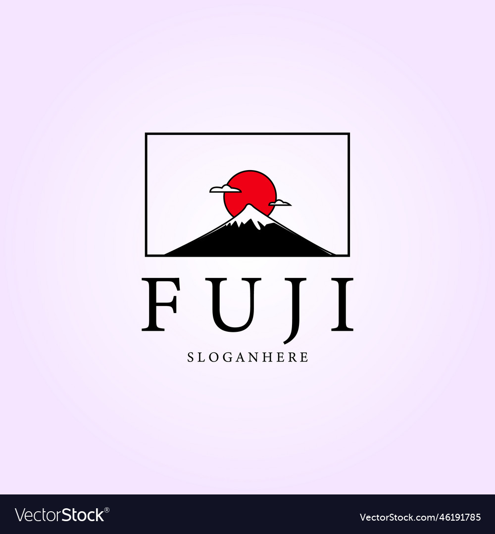 Mountain fuji japan logo design Royalty Free Vector Image