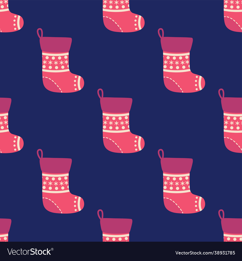 Seamless pattern with christmas socks for merry Vector Image