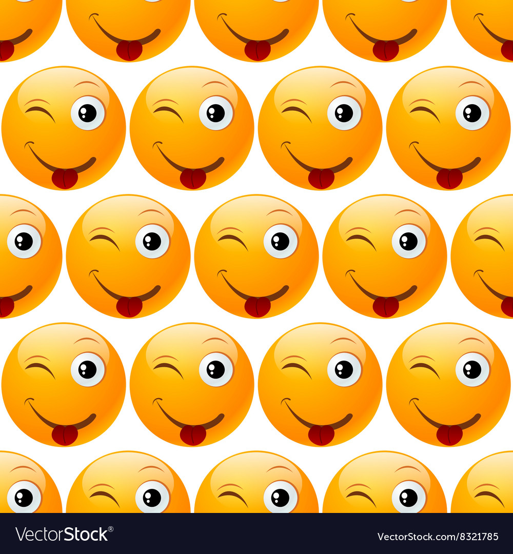 Smile emoji seamless Royalty Free Vector Image