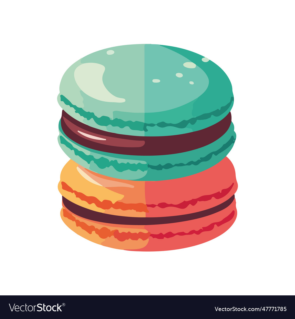 Sweet macaroon dessert baked fresh Royalty Free Vector Image