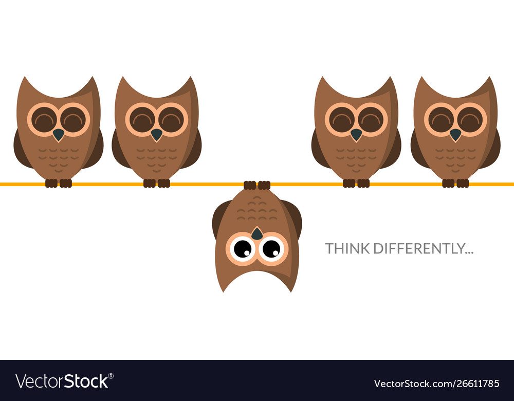 Think different funny idea concept unique minimal Vector Image Think different funny idea concept unique minimal Vector Image