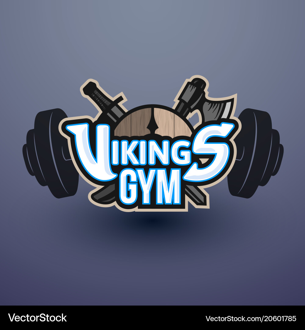 Vikings sport logo emblem for gym Royalty Free Vector Image