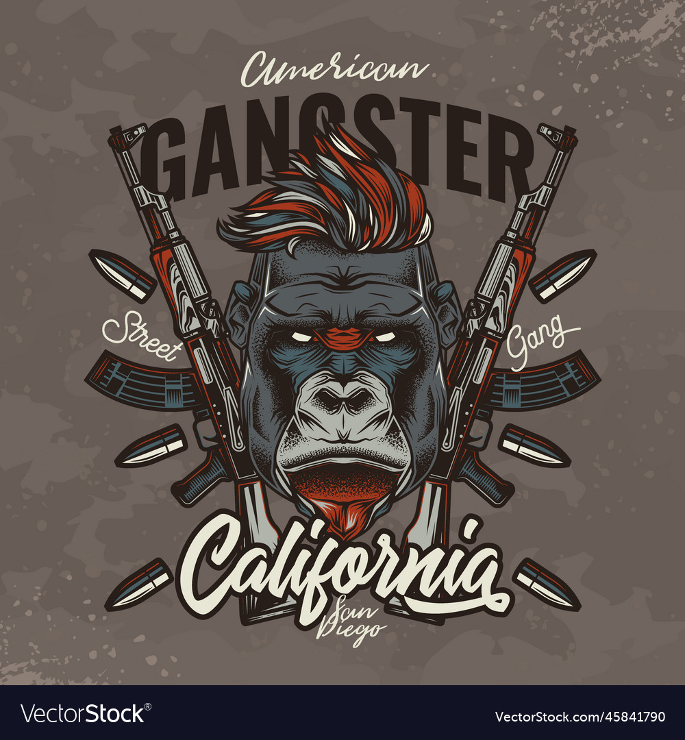 Angry gorilla-hipster Royalty Free Vector Image