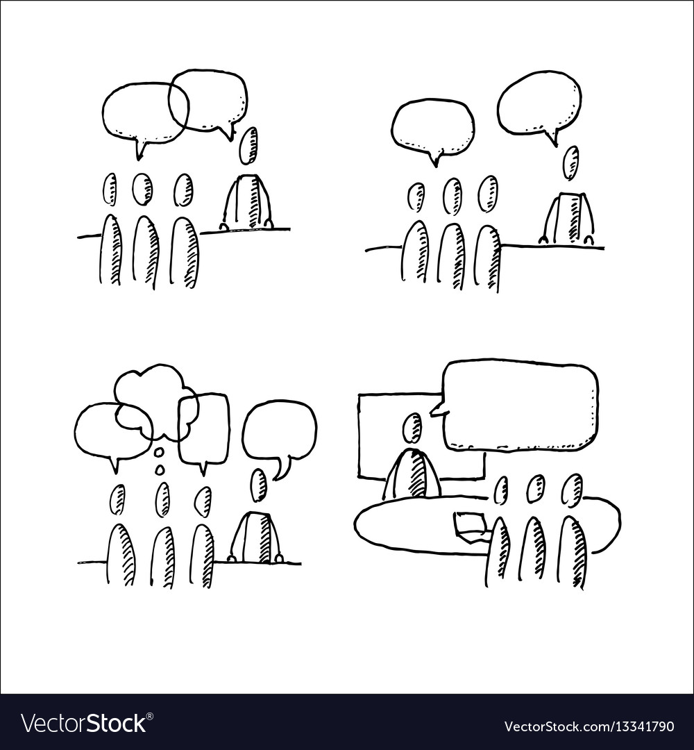 Business discussion situations Royalty Free Vector Image