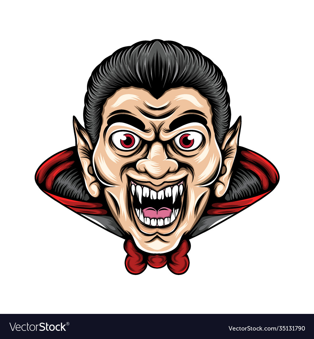 Dracula with sharp teeth and big eyes he Vector Image