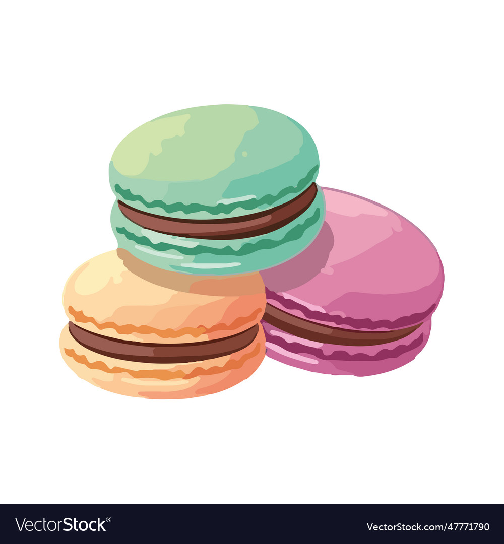 Multi colored macaroons stacked Royalty Free Vector Image