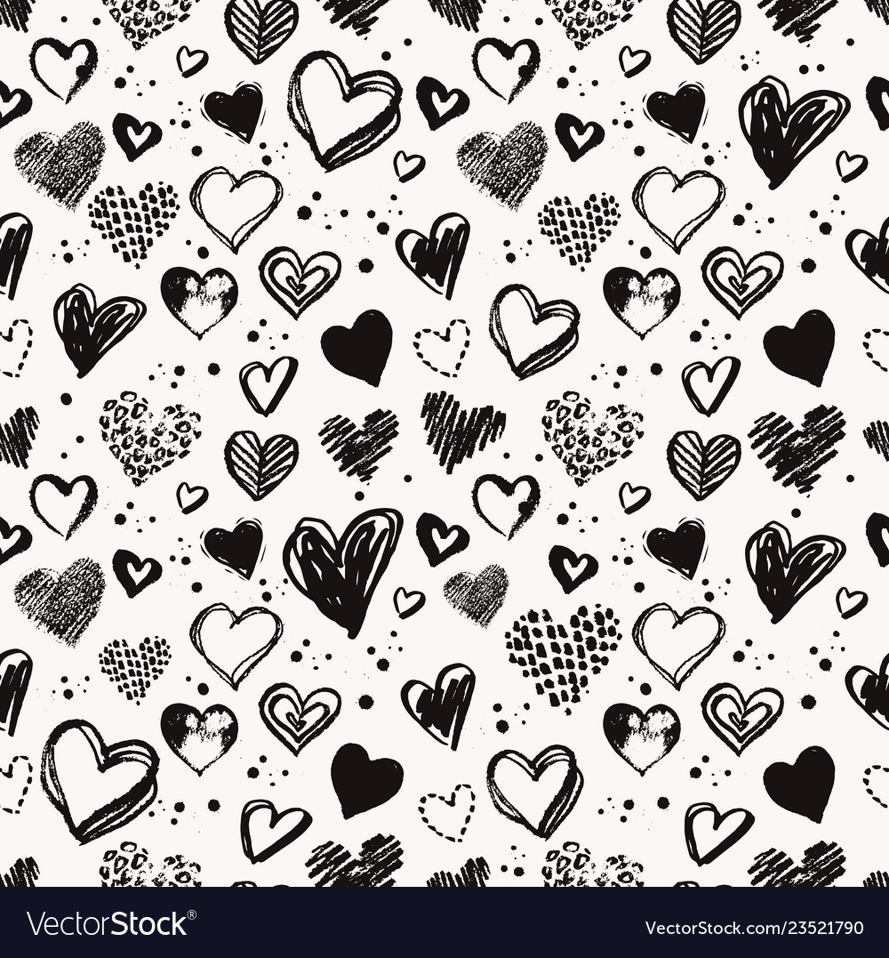 Seamless pattern with hearts Royalty Free Vector Image