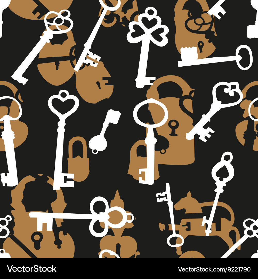 Seamless pattern with padlocks and keys Royalty Free Vector