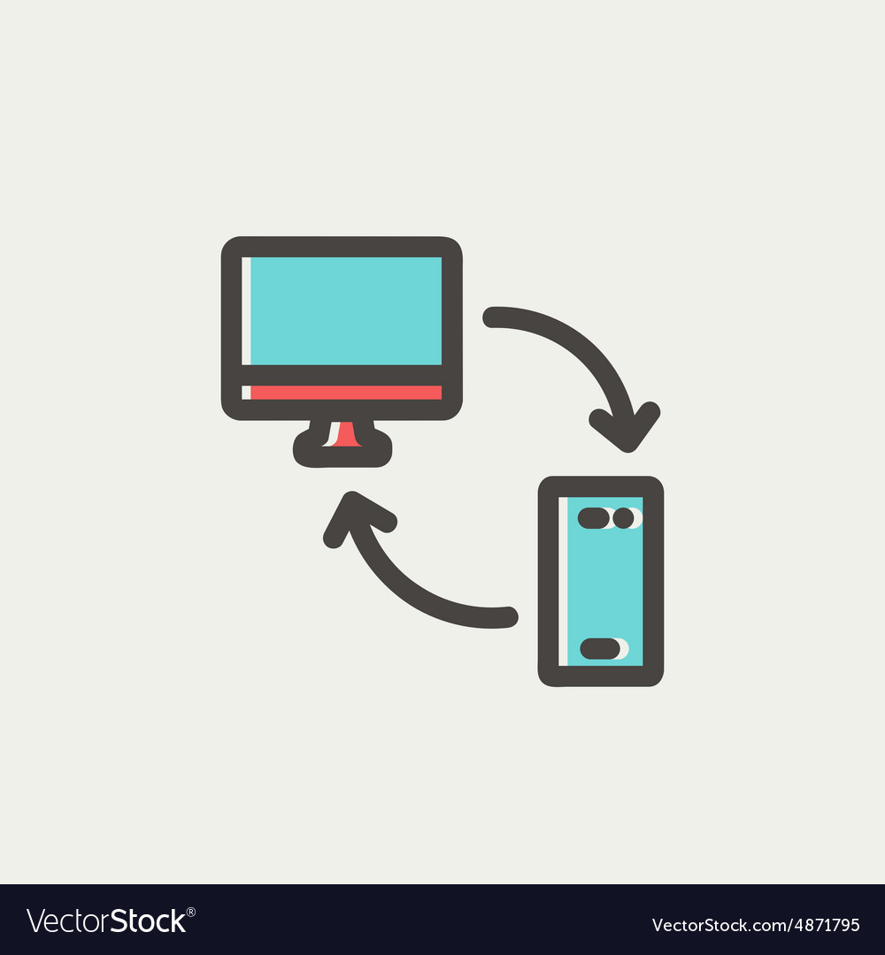 Computer mobile device and network connection Vector Image