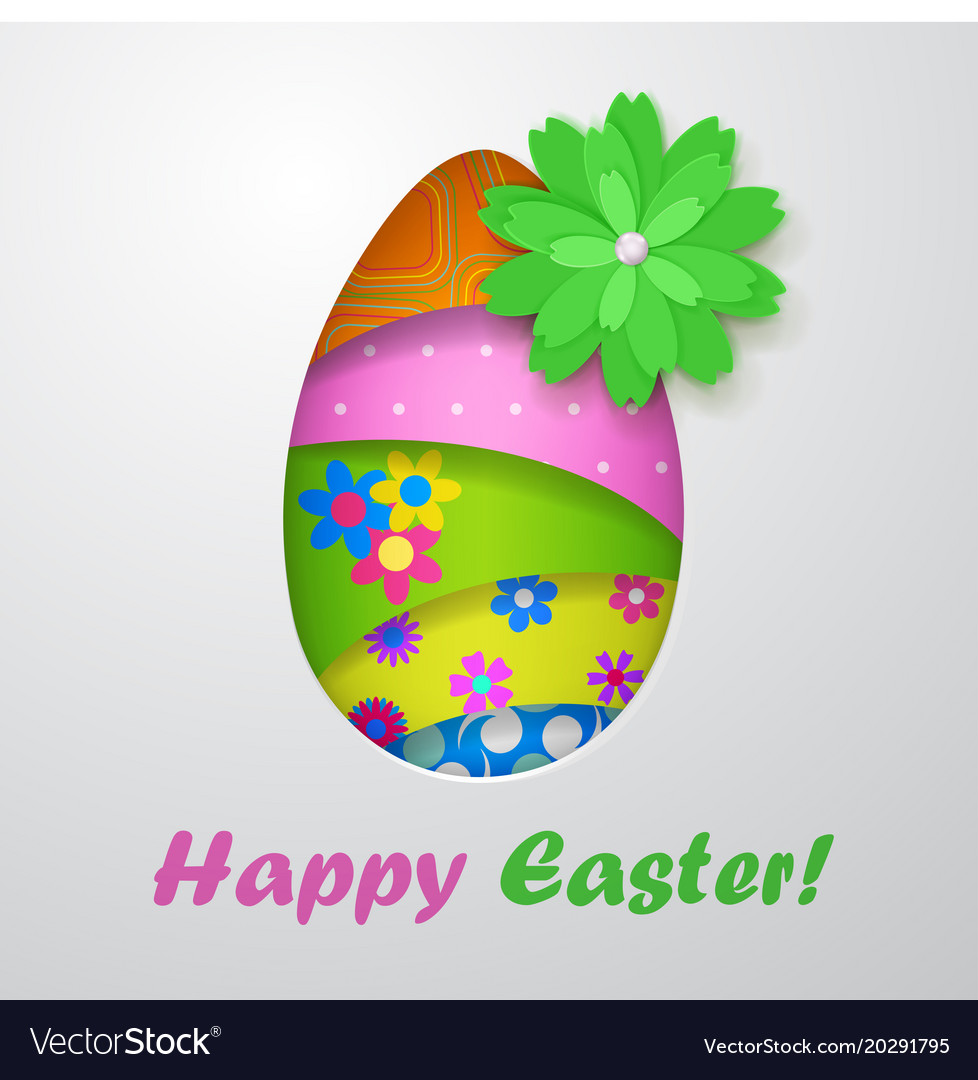 Easter Egg With Flower Royalty Free Vector Image