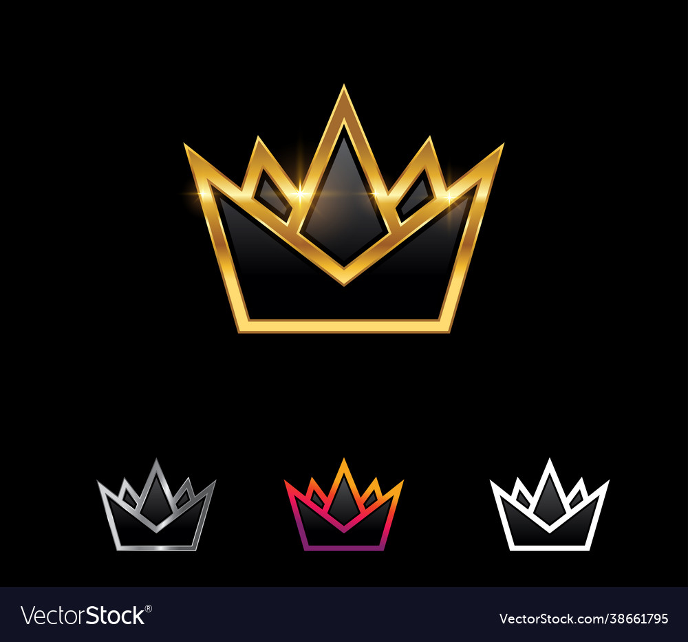 Golden royal crown sign Royalty Free Vector Image