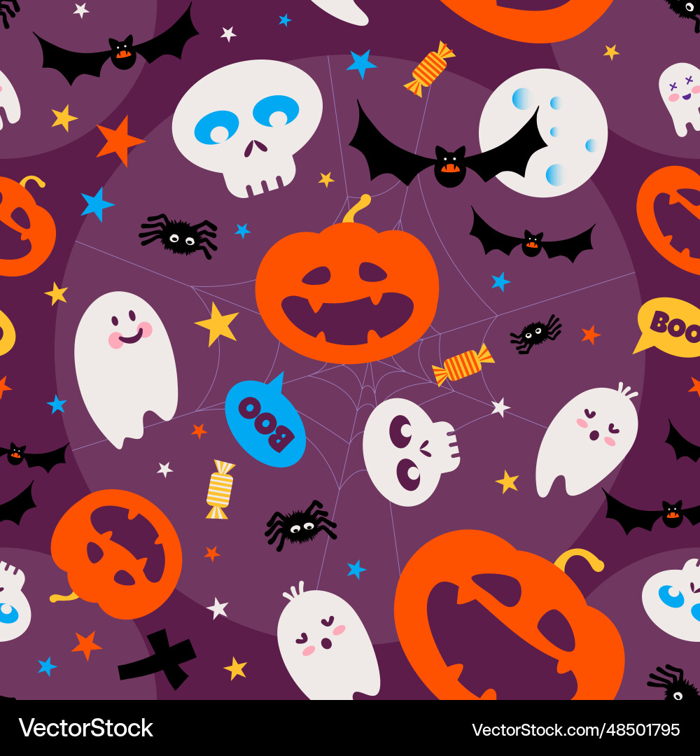 Halloween seamless pattern Royalty Free Vector Image