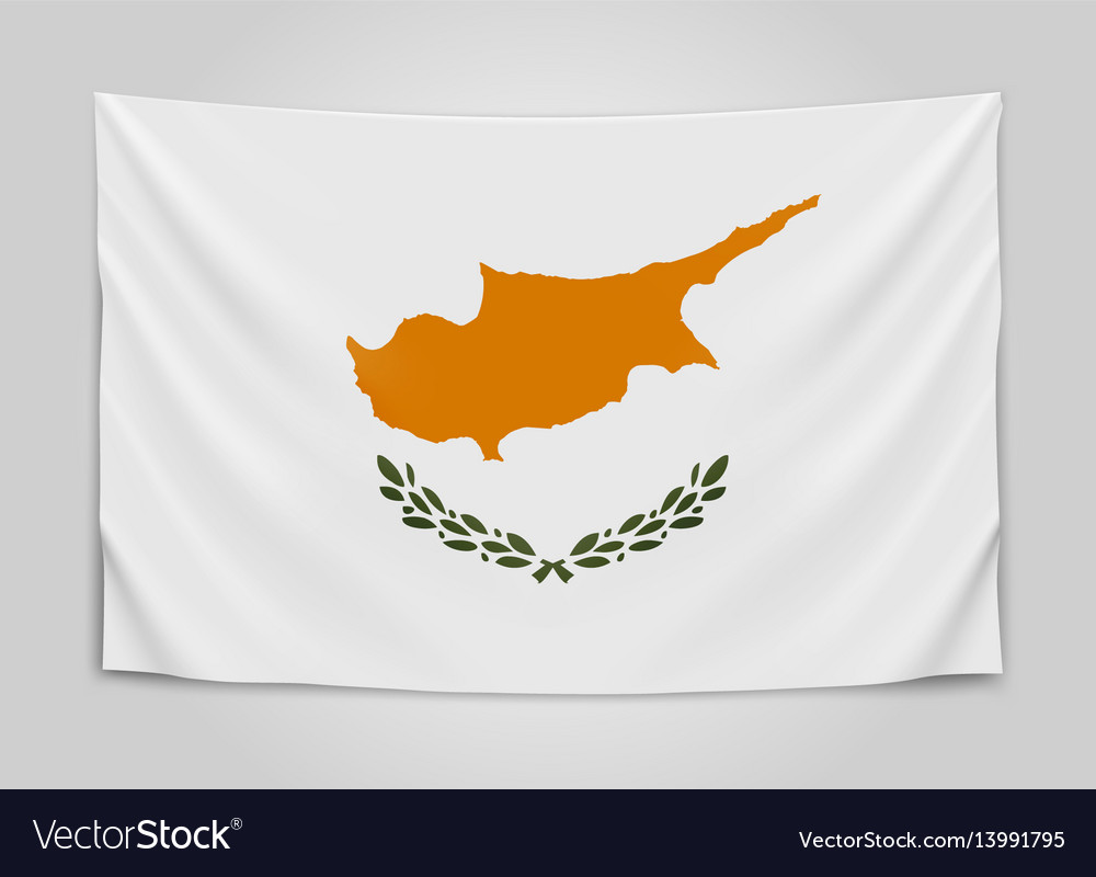 Hanging flag of cyprus republic of cyprus Vector Image