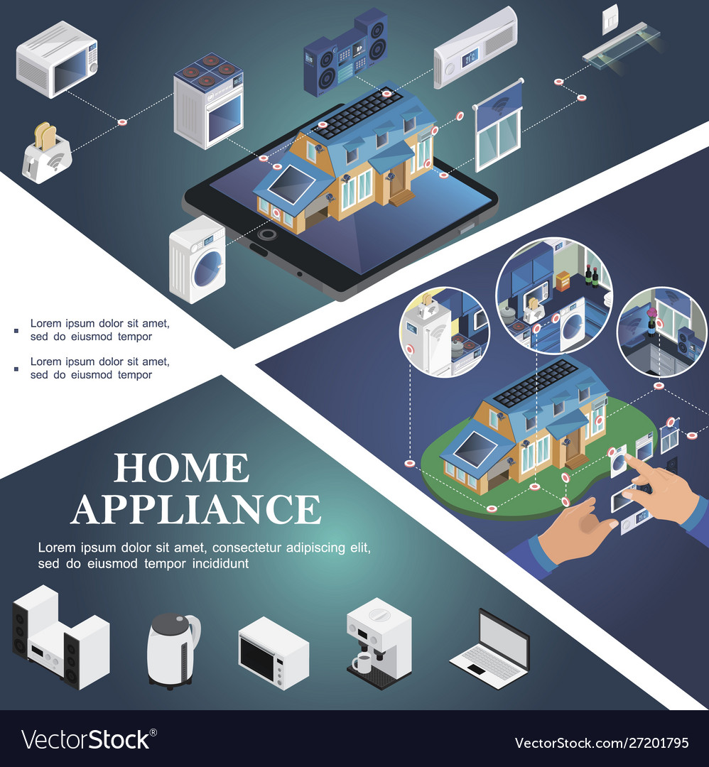 Isometric smart home template Royalty Free Vector Image