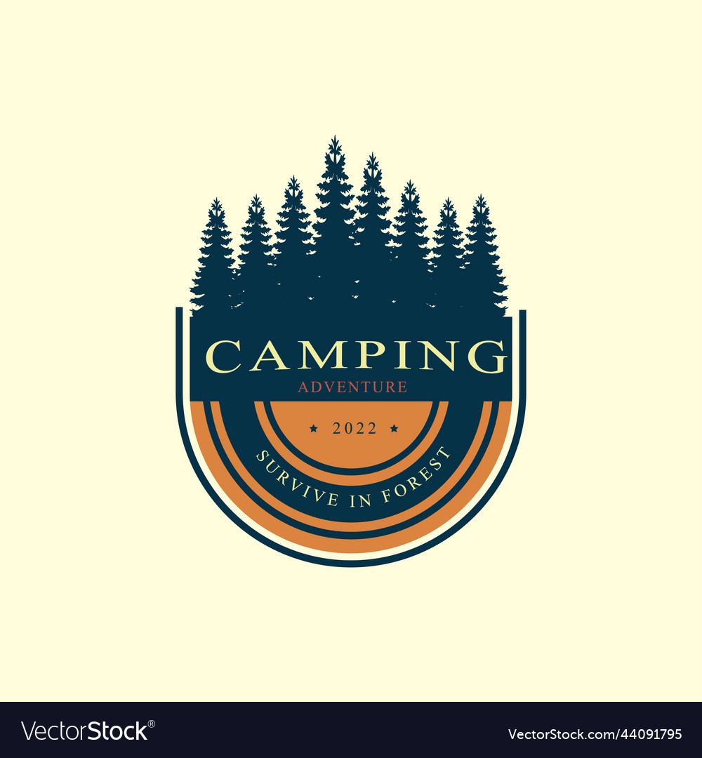 Logo for camping adventure gift Royalty Free Vector Image