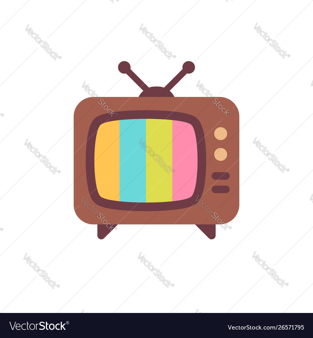 Old tv set with error screen vintage tv Royalty Free Vector