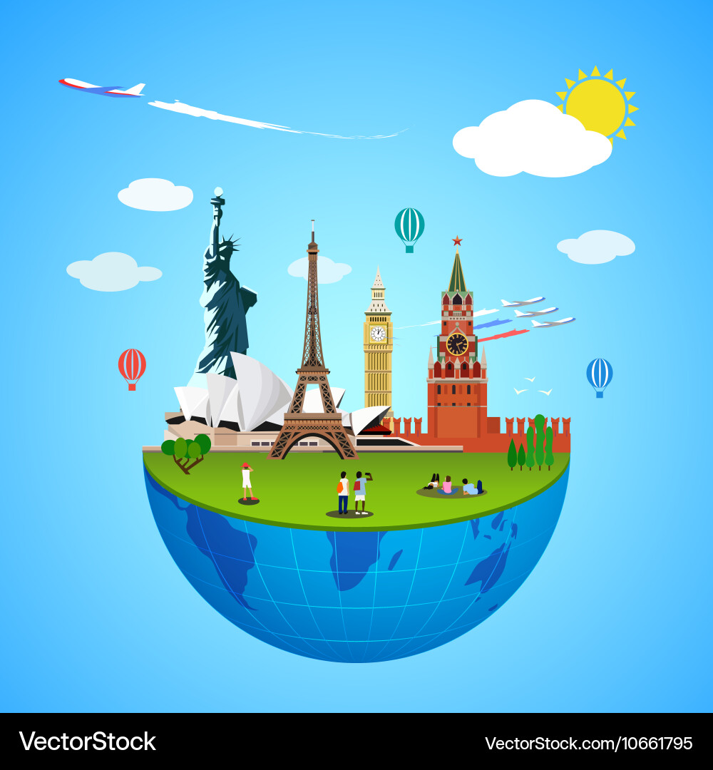 World landmarks concept for Royalty Free Vector Image