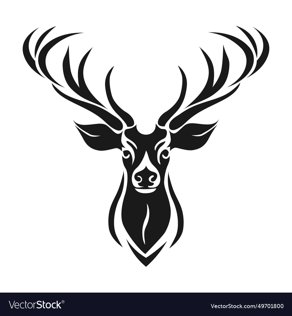 Buck deer head logo design Royalty Free Vector Image