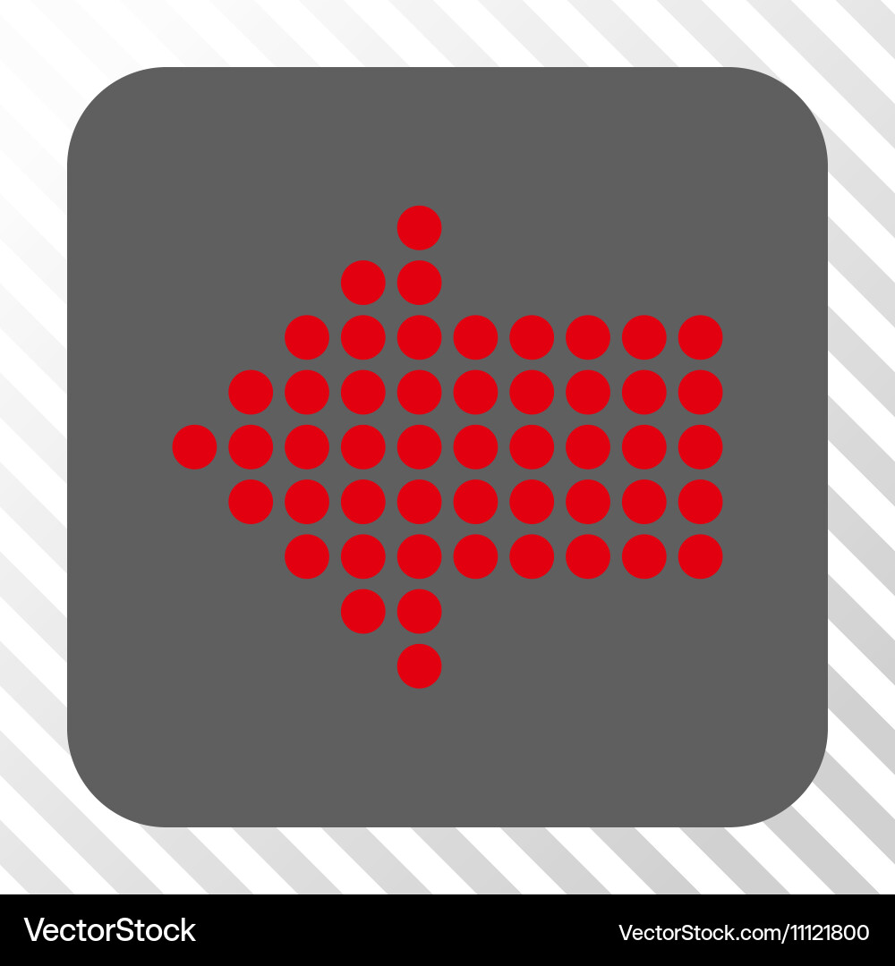 Dotted arrow left rounded square button Royalty Free Vector