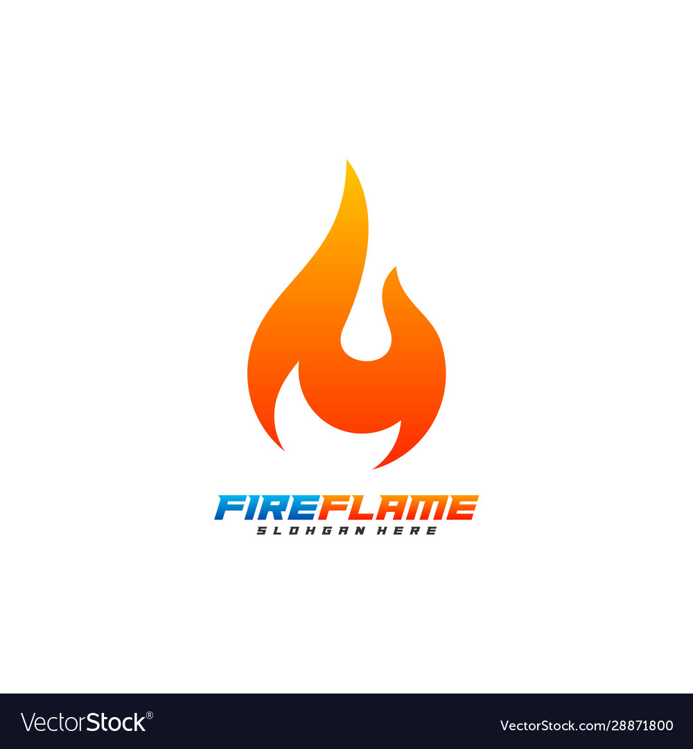 Flame logo design fire template blaze icon Vector Image