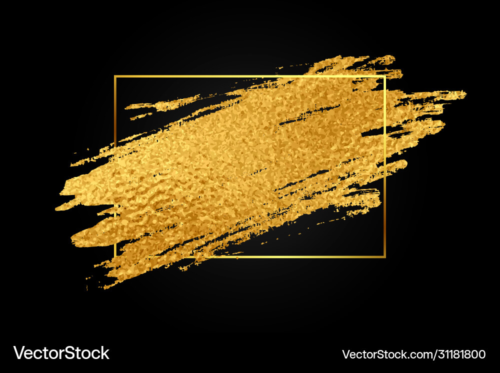 Golden foil grunge texture frame background design