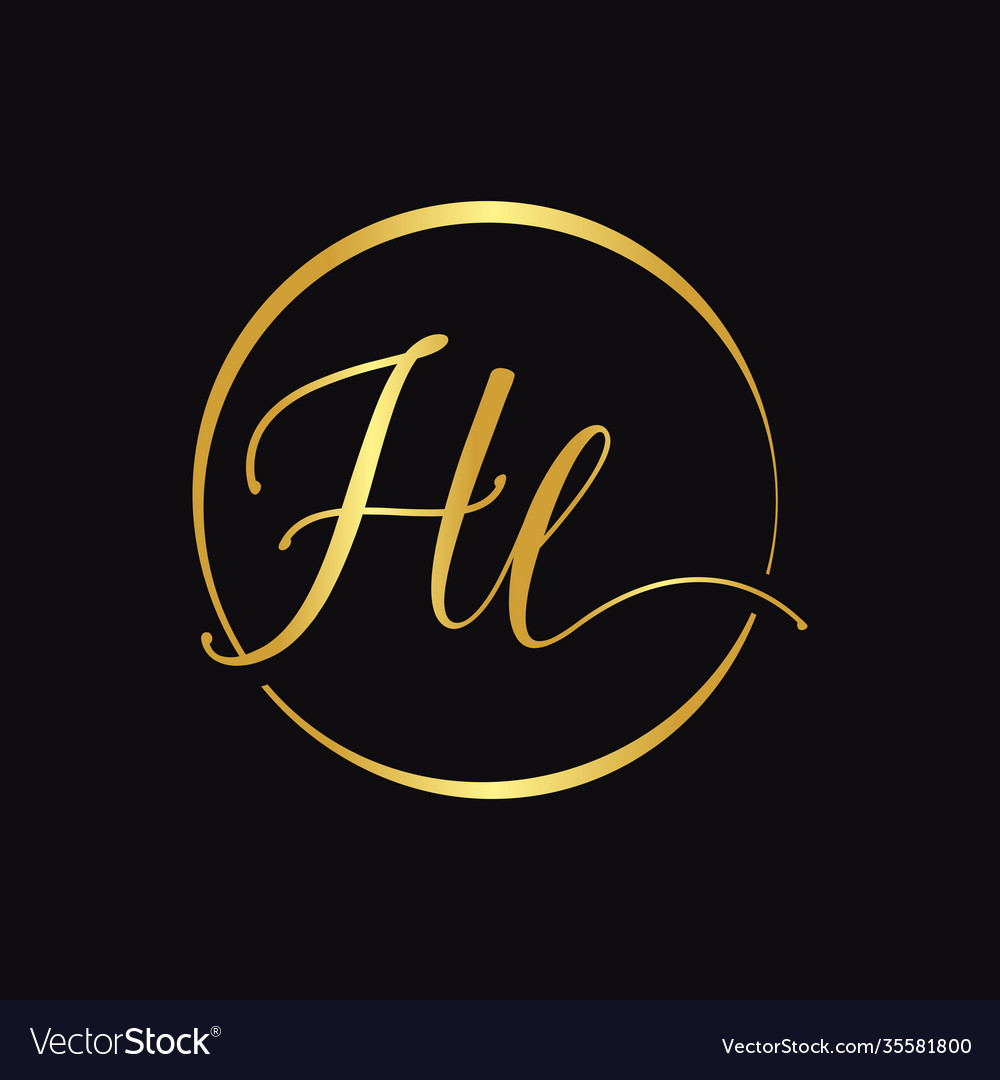 Hl Script Logo Design Template Initial Royalty Free Vector Hl Script Logo Design Template Initial Royalty Free Vector