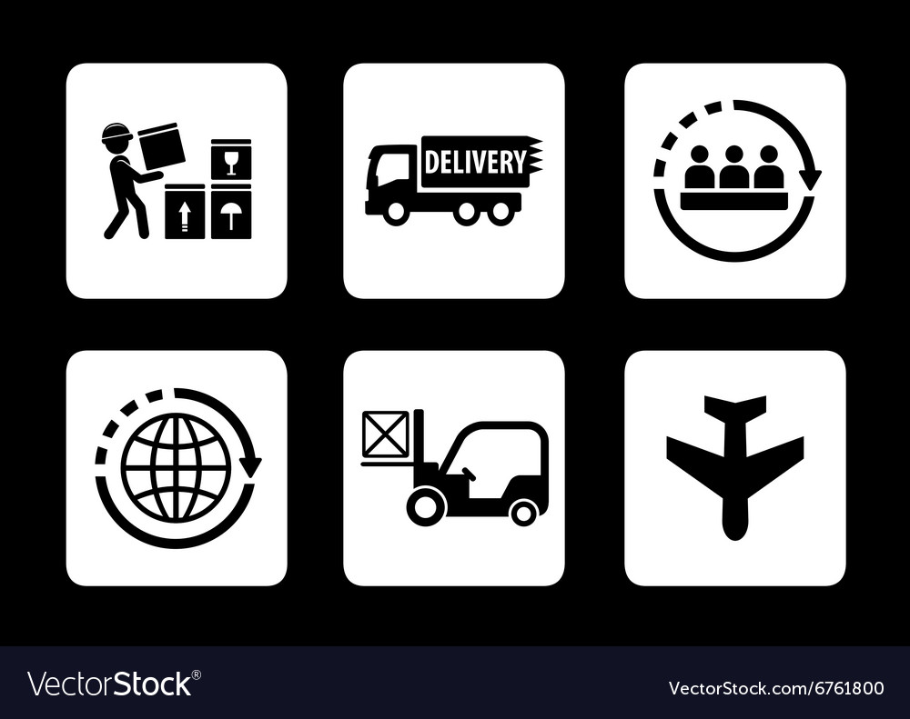 Logistics concept icons set