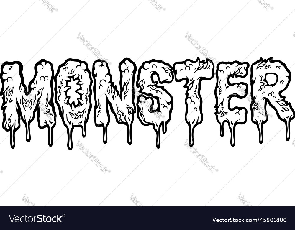 melted-word-monster-hand-lettering-text-monochrome