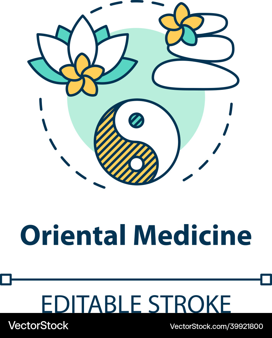 Oriental medicine concept icon alternative Vector Image