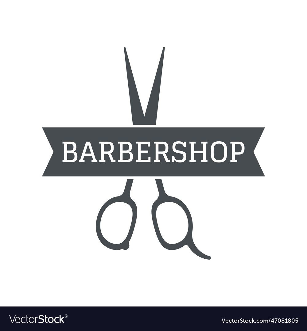 Barbershop logo template in vintage style Vector Image