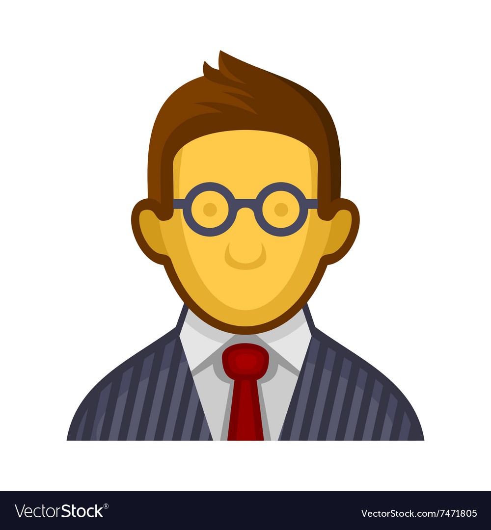 Businessman or programmer avatar profile userpic Vector Image