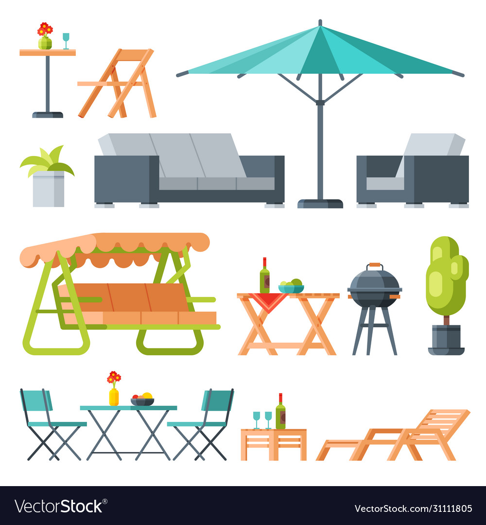 Modern garden furniture collection table Vector Image