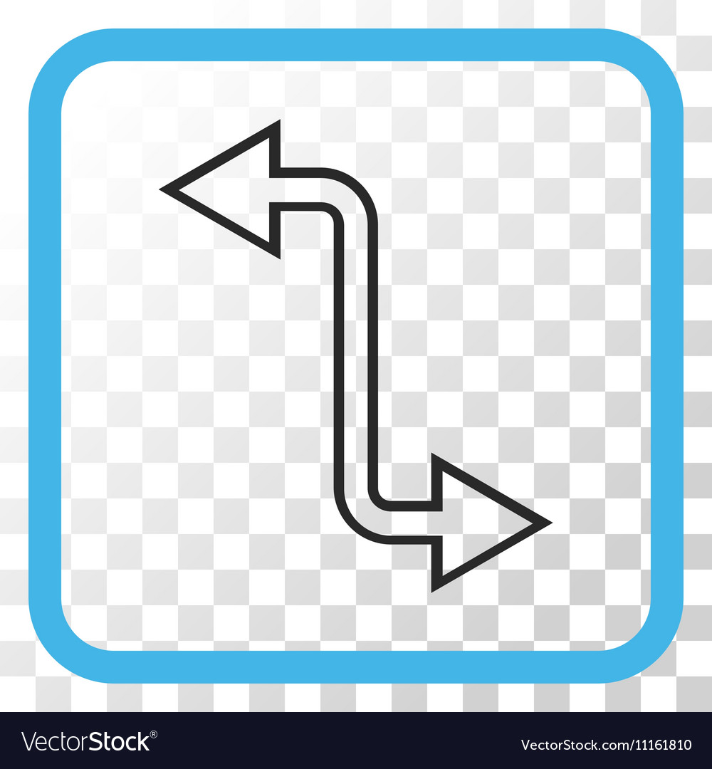 Curved exchange arrow icon in a frame Royalty Free Vector