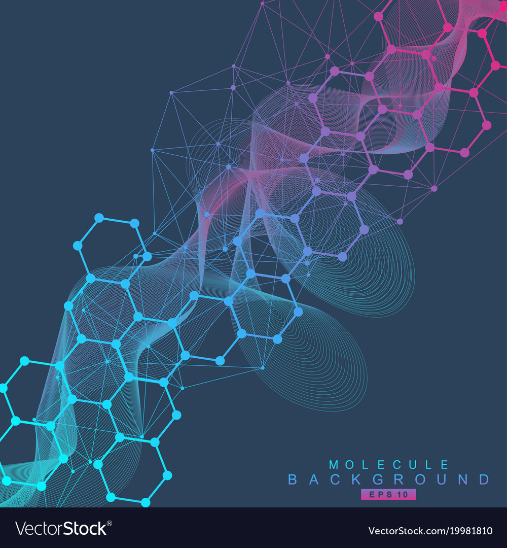 Geometric Abstract Background With Connected Line Vector Image