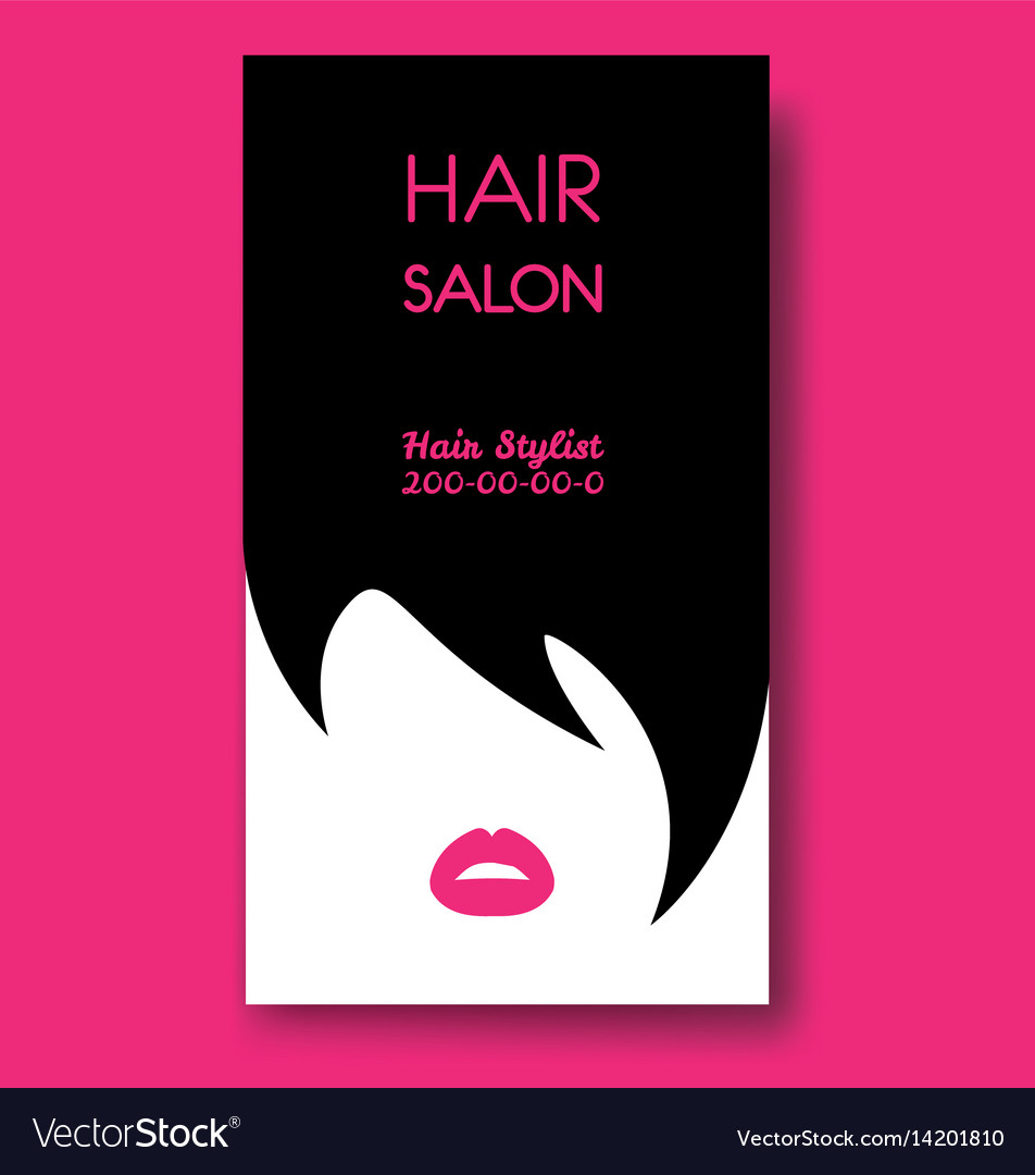 Hair Salon Business Card Templates With Black Hair