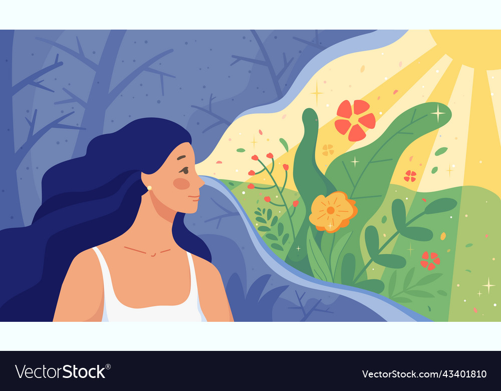 Optimistic focus positive mindset concept Vector Image