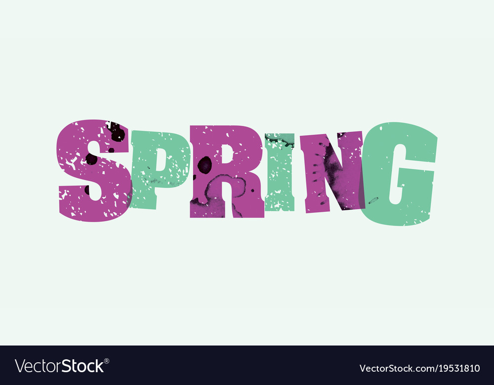 Spring concept stamped word art Royalty Free Vector Image