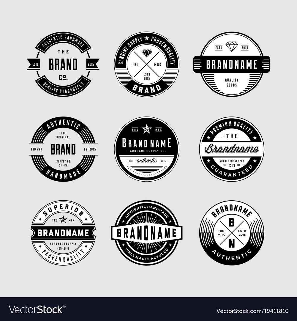 Download Vintage logo badges Royalty Free Vector Image - VectorStock