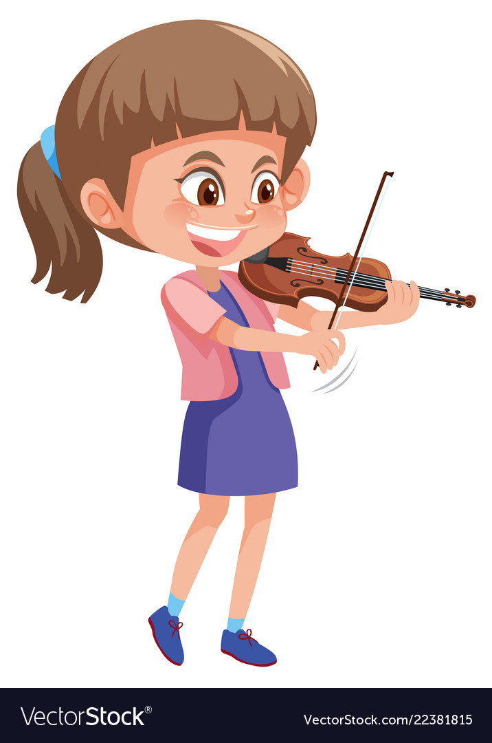 A girl playing violin Royalty Free Vector Image