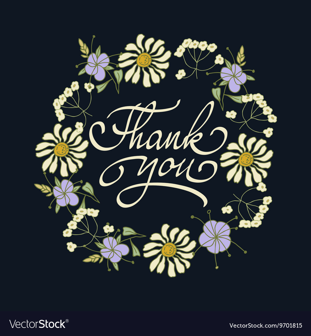 Card template with hand drawn flower border Vector Image